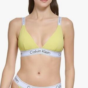Yellow Calvin Klein Swim Womens Silky Rib Fabric